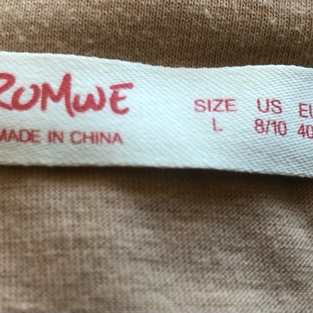 Romwe T Shirt Size Large Brown Stretch Tarot Death Cotton Blend Graphic Print - Picture 6 of 10